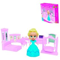 Kit Casinha De Boneca Quartinho Da Princesa Com Móveis Luxo