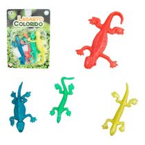 Kit 4 Animal Lagarto Coloridos Emborrachado Divertido 5 Cm