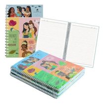 Kit 2 Caderno Espiral De 80 Folhas Princesas Disney A4