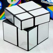 Cubo Mágico Profissional Fanxin 2x2x2 Mirror Block Prateado