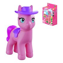 Cavalo Com Chapéu Boiadeira Rosa E Fofinhas De 10cm Montável