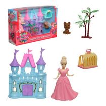 Casinha Castelo Real Mundo Encantado Com Pet E Boneca 15cm