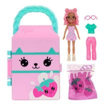 Boneca Polly Pocket Closet Fashion Reveal De Morango De Luxo