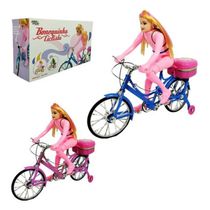 Boneca Na Bicicleta A Pilha Com Luz E Som Anda Sozinha