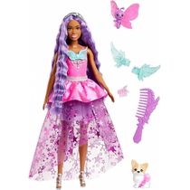 Boneca Barbie Um Toque De Mágica Brooklyn Negra Cabelo Roxo