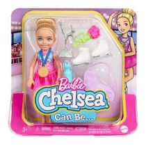 Boneca Barbie Chelsea Patinadora De Gelo - Com Flores Trofeu