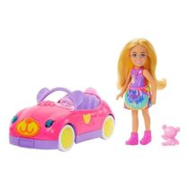 Boneca Barbie Chelsea Com Carro De Urso Rosa Loira De Luxo