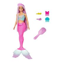 Boneca Barbie Fantasia Cabelo Rosa Longo De Sonho De Sereia