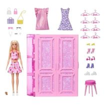 Boneca Barbie Armario Dos Sonhos Rosa Brilhante De 90cm Luxo