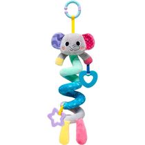 Pelúcia Infantil - 50 cm - Bubazoo - Mola de Atividades - Elefante - Cinza - Buba