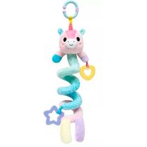 Pelúcia Infantil - 50 cm - Bubazoo - Mola de Atividades - Unicórnio - Rosa - Buba