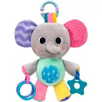 Pelúcia Infantil - 32 cm - Bubazoo - Treme-Treme - Elefante - Cinza - Buba