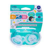 Kit 2 Chupetas - Silicone - Dia e Noite - 6m - Azul - Lolly Kinddy