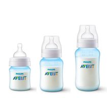 Kit 3 Mamadeiras - Anticólica - 125-260-330ml - Clássica - Azul - Philips Avent