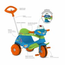 Triciclo Infantil - Passeio e Pedal - Velobaby G2 - Azul - Bandeirante