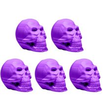 Kit com 5 Caveiras Grandes Crânio Roxo para Festa Halloween dia das Bruxas