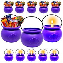 10 Mini Caldeirão Dia das Bruxas Roxo para Colocar Doces e Vela Halloween