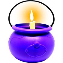 Mini Caldeirão Roxo Decoração de Mesa Doces e Velas para o Dia das Bruxas