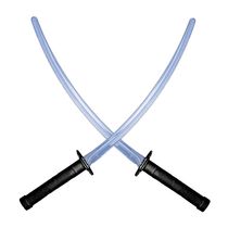 Kit 2 Espadas de Brinquedo Ninja Super Katana Infantil com Cabo Preta 58cm