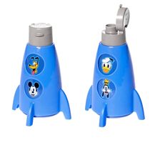 2 Garrafas Foguete Mickey Infantil Giratória Plasútl p/ Suco e Refrigerante