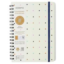 Caderno Colegial Bossa Nova Pontos Off White 80Folhas Cicero