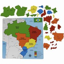 Mapa do Brasil Estados e Regiões - Brinquedo Educativo Brinqmutti