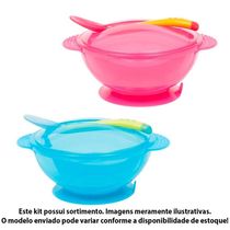 Kit Refeição Infantil - Prato Bowl - 400ml - Sortido - Buba