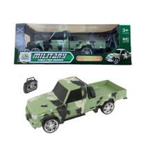 Carrinho de Controle Remoto Caminhonete Militar Camuflada 1:16