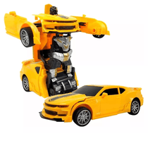 Carrinho de Controle Remoto Transforma em Robô Transformers 1:18 Brinquedo