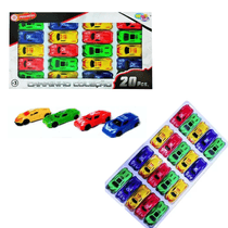 Kit de 20 Carrinhos em Miniatura Coleção Coloridos WellKids