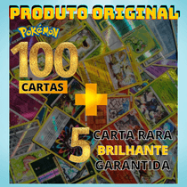 100 Cartas Pokemon Sem Repetições Original Com 5 Brilhantes Garantidas