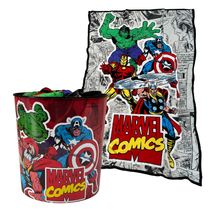 Kit Manta + Balde Pipoca MARVEL COMICS - Zona Criativa