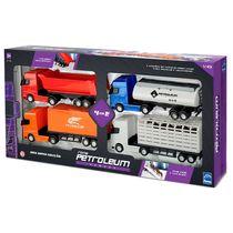 Kit Caminhões Roda Livre - Petroleum Series - 4 em 1 - Roma Brinquedos