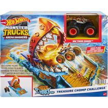 Hot Wheels - Monster Trucks Arena Smashers - Treasure Chomp Challenge - Tiger Shark Htp17