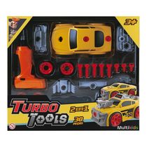 Carrinho de Brinquedo com Ferramentas Turbo Tools Mustang Amarelo 2 em 1 Multikids - BR2160OUT [Reembalado] BR2160OUT