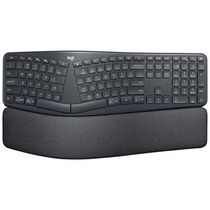 K860 Teclado Ergonômico Dividido Sem Fio Recarregável Reduz a Tensão das Mãos com Descanso de Pulso, LOGITECH 920 009166, Preto