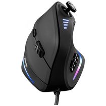 Mouse para Jogos Ergonômico Vertical Óptico com Fio Reduz a Tensão do Pulso, 1500, 10000 DPI, 11 Botões, TRELC ff maus, Preto