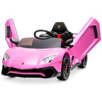 Carro Elétrico intantil com 1 Assento, 12V, com Controle Remoto, 5 km por hora, Até 3 anos, KIDZONE, Rosa