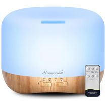 Umidificador Ultrassônico Portátil 0.3L com Aromaterapia e 7 Luzes LED, até 4H, 110v, HOMEWEEKS 300ml, Bege