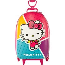 Mochila de Rodinhas 3D Maxtoy Hello Kitty Rosa