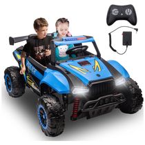 Carro Elétrico Infantil, Jeep com Controle Remoto, 2 Lugares, Suspensão de Mola, Música e Luzes LED, 24V, BCARORUR, Azul