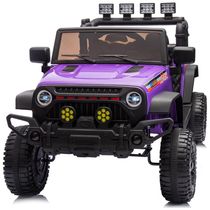 Carro Elétrico Infantil, Jeep com Controle Remoto, Suspensão nas Quatro Rodas, Cinta de Segurança, Música via Bluetooth e USB, 12V, Hikiddo, Roxo