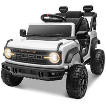 Carro Elétrico Infantil 12V Ford Bronco Raptor com Controle Remoto para Pais, Suspensão nas 4 Rodas, Música via Bluetooth e Luzes LED, Seizeen, Branco