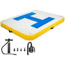 Plataforma Flutuante para 2 a 4 Pessoas com Bomba de Ar Elétrica, VEVOR Inflatable Floating Platform 3 5 People, Amarelo