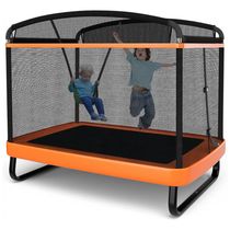 Cama Elastica Infantil com Diâmetro, Rede de Proteção e Balanço para até 100 kg, GIANTEX GT10004OR TW, Laranja