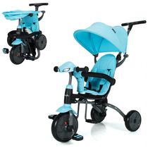 Triciclo Infantil para Passeio com Assento Ajustável 6 Estágios, Idade Recomendada 1 a 5 Anos, BABY JOY, Azul