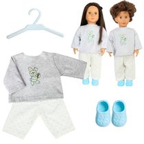 KIT ROUPA BONECA PARA OUR GENERATION - PIJAMA COELHO - 4 PÇS