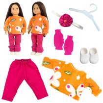 KIT ROUPA BONECA PARA OUR GENERATION - INVERNO POLAINA - 6 PÇS