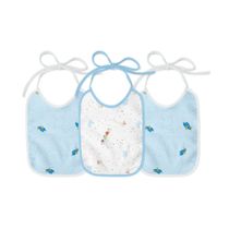 Kit Babador Felpudo Estampado Azul 25x19cm 3 Pçs Papi