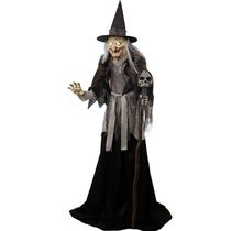 Decoração Halloween Terror Bruxa Gertrudes Gigante Com Cajado Voodo Brinquedo Boneca Eletrônica -